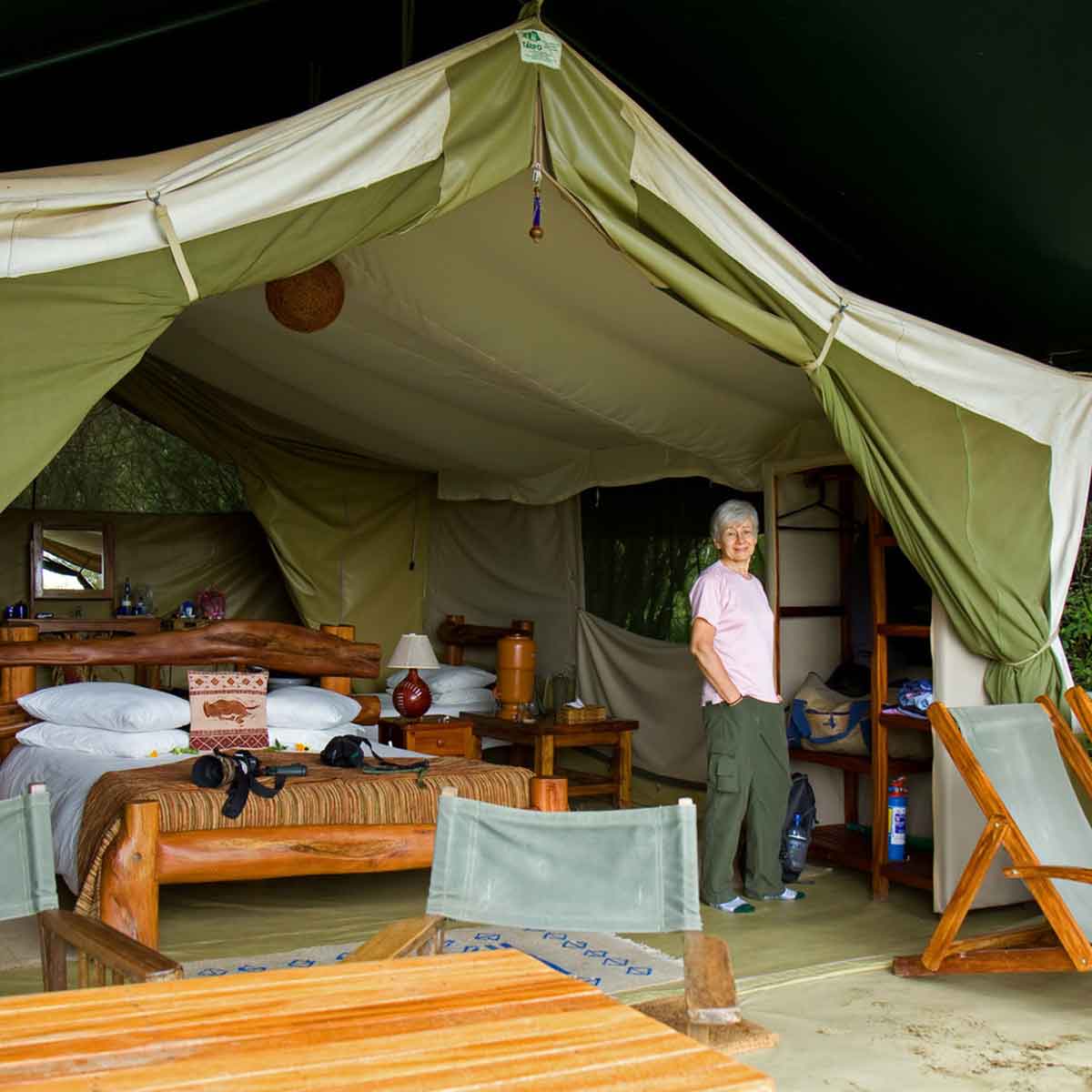 relaxing in style in a safari tent on tanzania safari