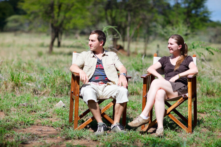 sitting in the campsite in Serengeti NP